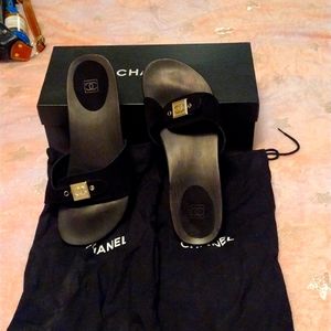 Chanel slip on sandals